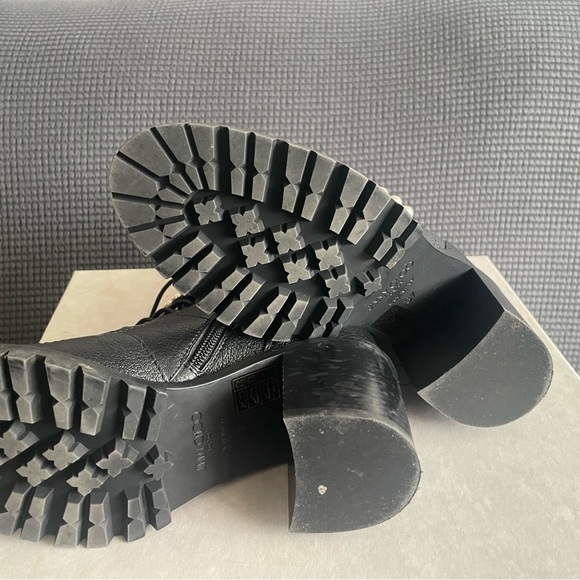 Jimmy Choo Black Cruz 65 Combat Ankle Boots with Crystal Pearl Strap - Picture 6 of 7